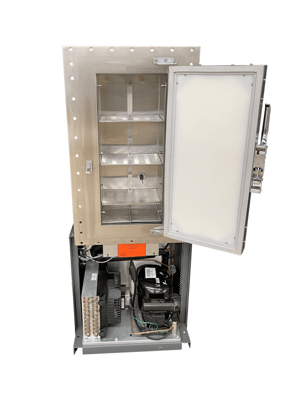 freezer CS-40+ with door open off glove box system